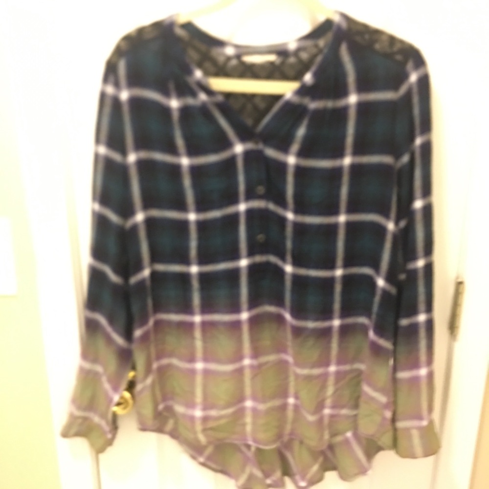 Two Tone Plaid Shirt